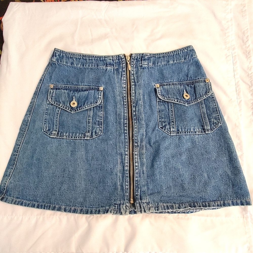 Vintage Express Denim Zip Skirt